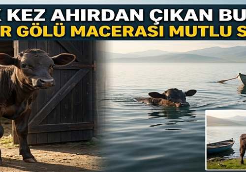 İlk Kez Ahırdan Çıkan Buzağının Çıldır Gölü Macerası Mutlu Sonla Bitti
