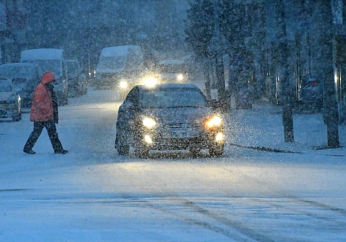 Kars'ta kar yağışı etkili oldu