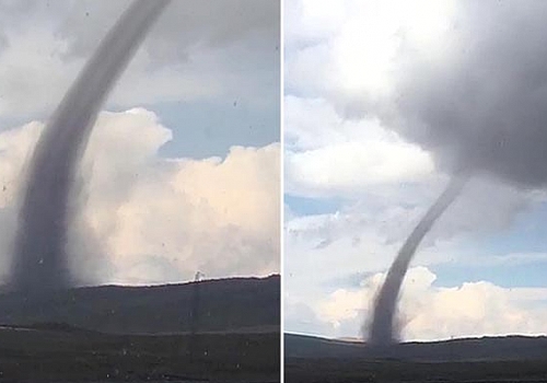 Kars’ta oluşan hortum görüntülendi