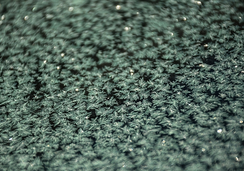 Kars'ta süs havuzunun yüzeyi buzla kaplandı