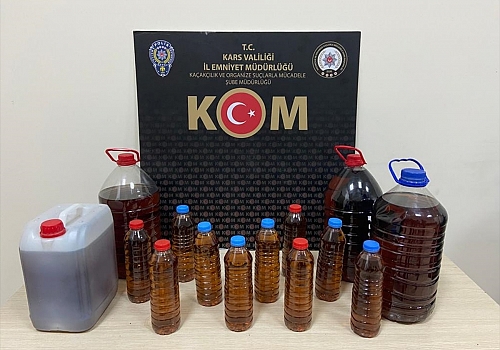 Kars'taki yılbaşı denetimi nde sahte içki, kaçak tütün ile sigara yakalandı