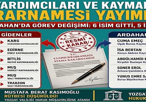 Mülki İdare Amirleri Atama Kararnamesi Resmi Gazete'de: Ardahan İlçeleri Dahil 430 İsmin Görev Yeri Değişti!