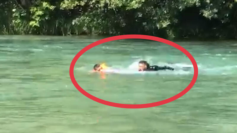 Ardahan dan Geldi Munzur Çayı'nda akıntıyla sürüklenirken itfaiye kurtardı