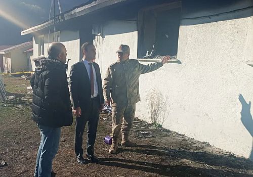 Posof Kaymakamı Kestioğlu, Savaşır Köyündeki Yangın Bölgesinde İnceleme Yaptı