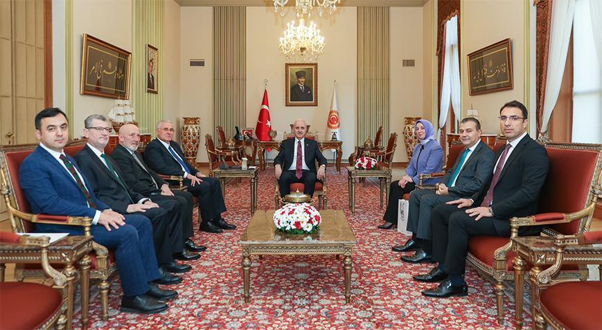 TBMM Başkanı Kurtulmuş, Kamu Başdenetçisi Mehmet Akarca'yı kabul etti