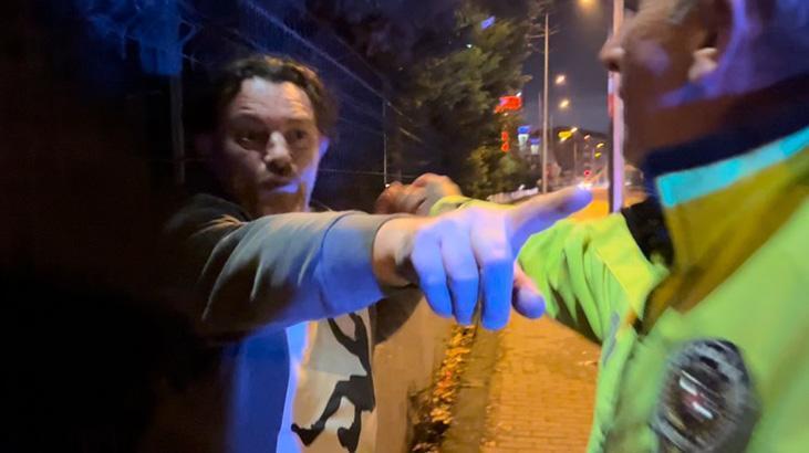 Trafik denetimine tıkıldı, çıldırdı:  Haritadan yer beğenin