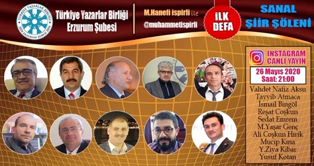 TYB Erzurum Şubesi 'Sanal Şiir Şöleni' ile bir ilke imza atıyor