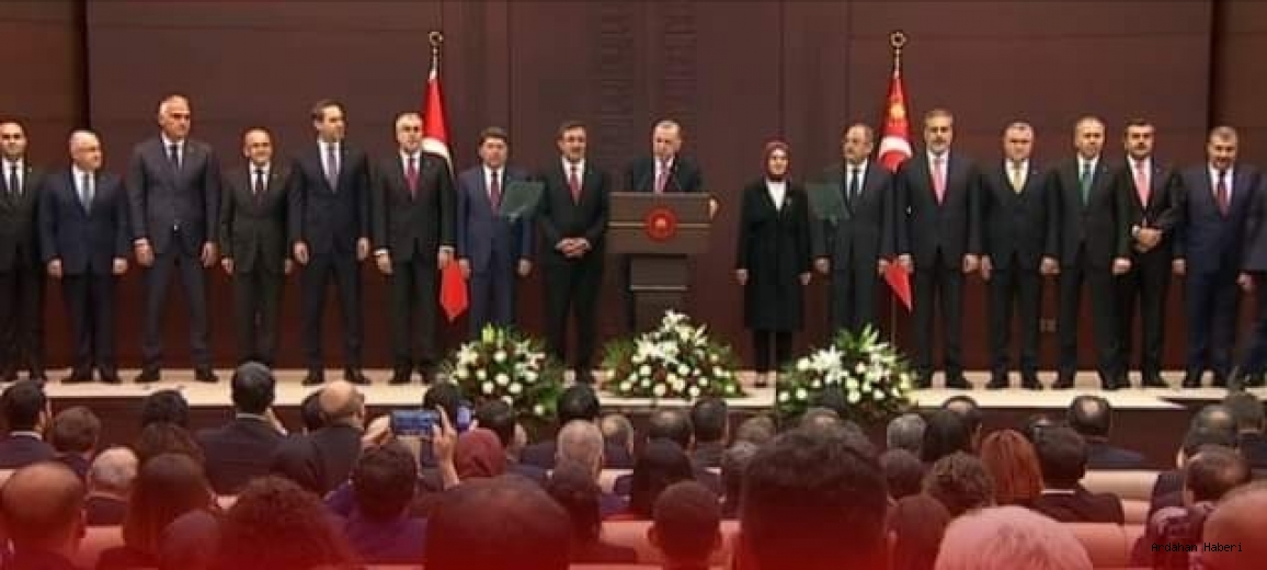 Yeni kabineyi Cumhurbaşkanı Recep Tayyip Erdoğan açıkladı